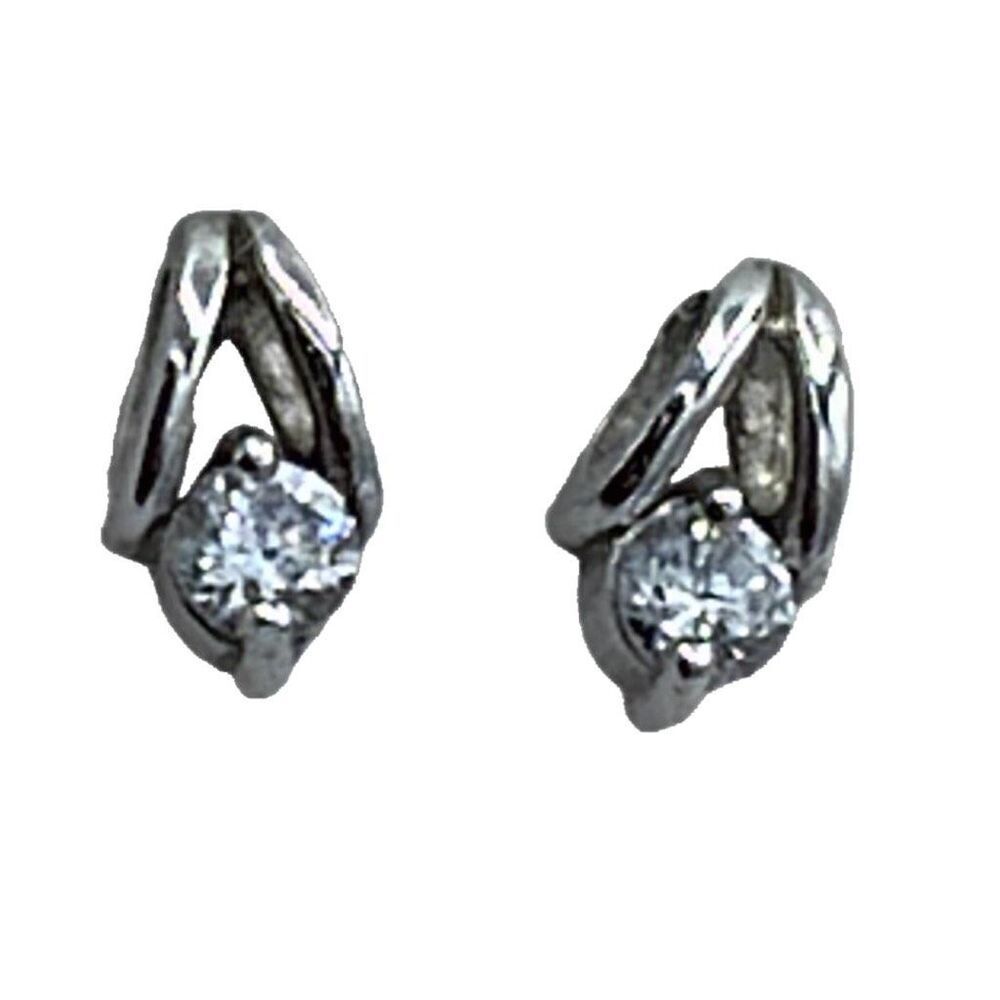 Vintage Sterling silver CZ post style Thailand earrings